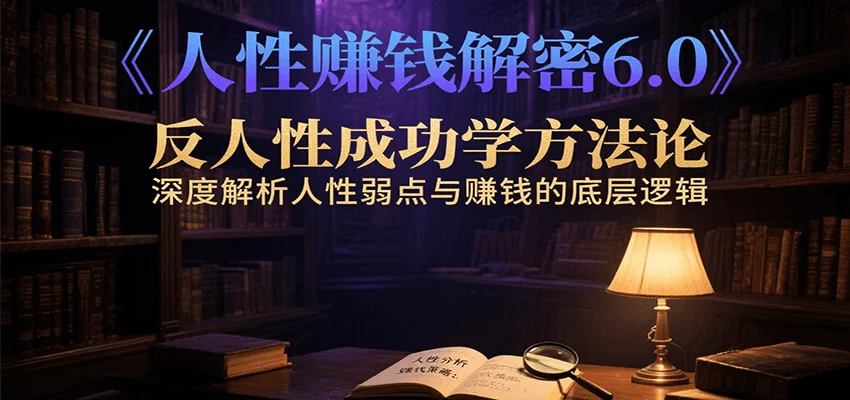 人性赚钱解密6.0，反人性成功学方法论，深度解析人性弱点与赚钱的底层逻辑-UMuse轻创网