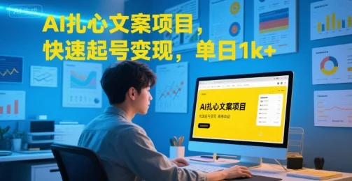 AI扎心文案项目，快速起号变现，单日1k+-UMuse轻创网