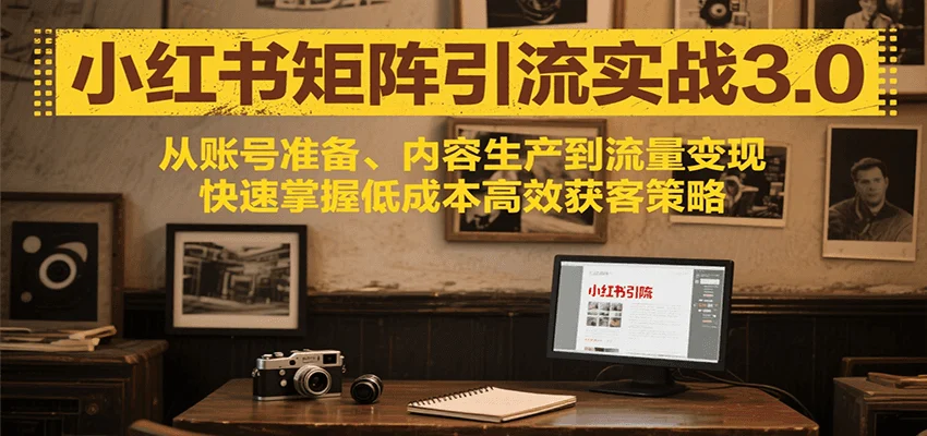 小红书矩阵引流3.0，从账号准备、内容生产到流量变现，快速掌握低成本高效获客策略-U·Muse