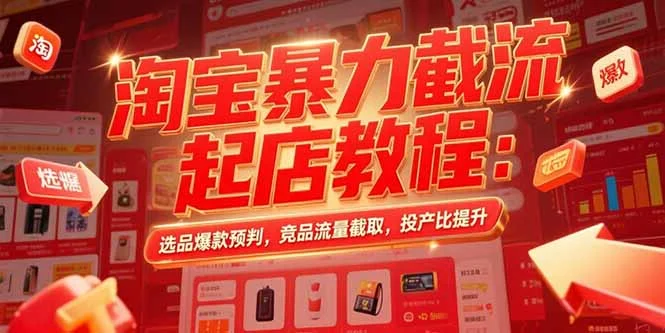 淘宝暴力截流起店教程：选品爆款预判，竞品流量截取，投产比提升-UMuse轻创网