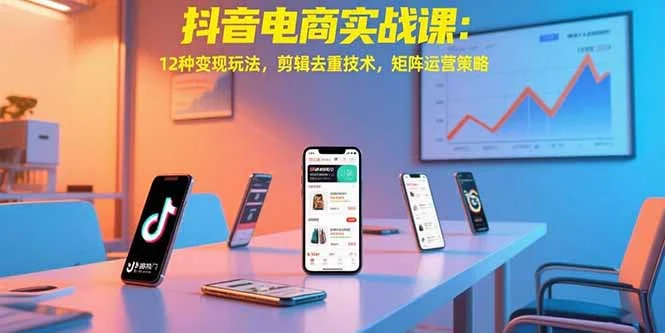 抖音电商实战课：12种变现玩法，剪辑去重技术，矩阵运营策略-UMuse轻创网