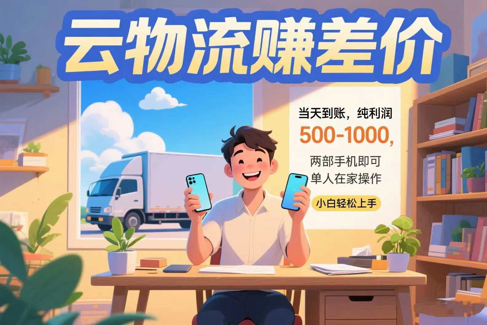 云物流赚差价 当天到账纯利润500-1000 两部手机即可 可单人在家操作 小…-UMuse轻创网