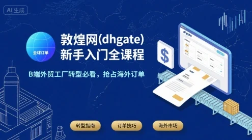 敦煌网(dhgate)新手入门全课程，B端外贸工厂转型必看，抢占海外订单-UMuse轻创网