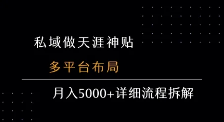 私域做天涯神贴 多平台布局 月入5k+详细流程拆解-U·Muse