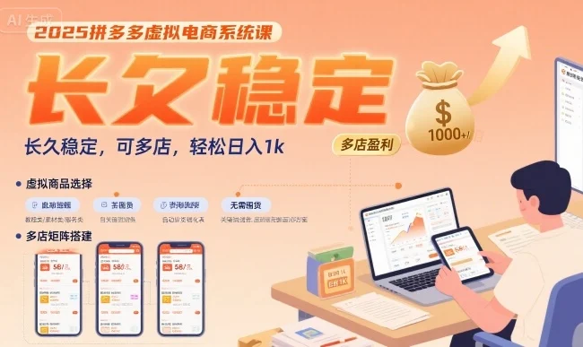 2025拼多多虚拟电商系统课，长久稳定，可多店，轻松日入1k-UMuse轻创网