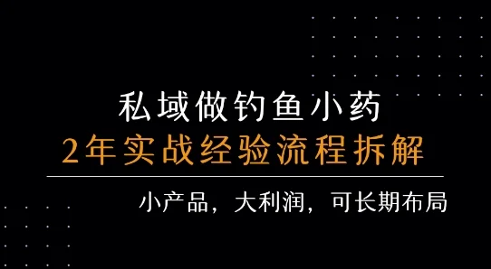 私域做钓鱼小药 每单利润3张+ 详细流程拆解-UMuse轻创网