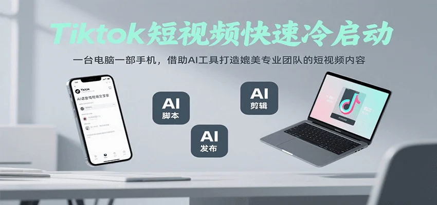 Tiktok短视频快速冷启动，一台电脑一部手机，借助AI工具打造媲美专业团队的短视频内容-UMuse轻创网