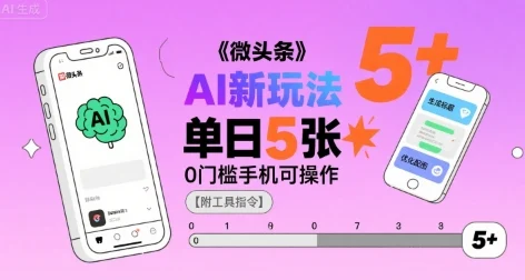 微头条AI新玩法，小白单日5张+，0门槛手机可操作【附工具指令】-UMuse轻创网