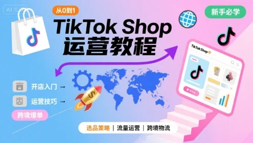 TikTok Shop从0到1运营教程，TikTok跨境电商新手必学课程-U·Muse