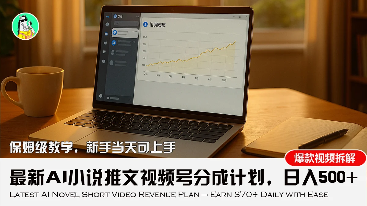 最新AI小说推文视频号分成计划，新手小白也能当天日入500+教程-UMuse轻创网