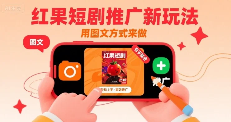 红果短剧推广新玩法，用图文方式来做，有手就会-UMuse轻创网