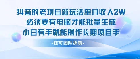 老项目新玩法单月收入2W小白有手就能操作长期项目-U·Muse