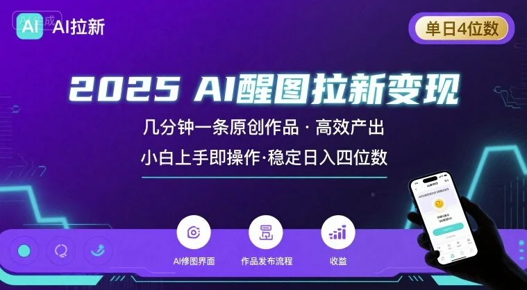 2025最强AI醒图拉新，几分钟一条原创作品，单日收入4位数，小白也能上手操作-UMuse轻创网