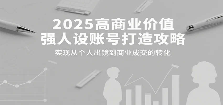 2025高商业价值强人设账号打造攻略，实现从个人出镜到商业成交的转化-UMuse轻创网
