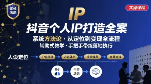 抖音个人IP系统落地实操大课，实操课程，辅助落地-UMuse轻创网