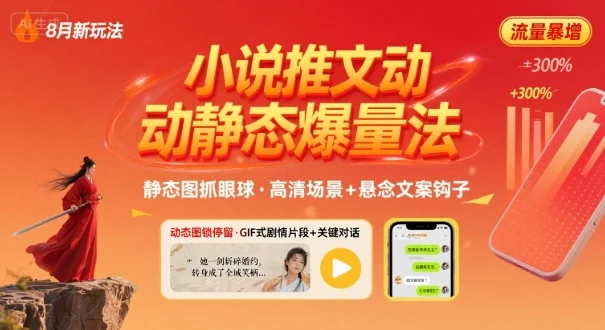 8月小说推文全新玩法，动静态图片+搭配小说文案爆量玩法-UMuse轻创网