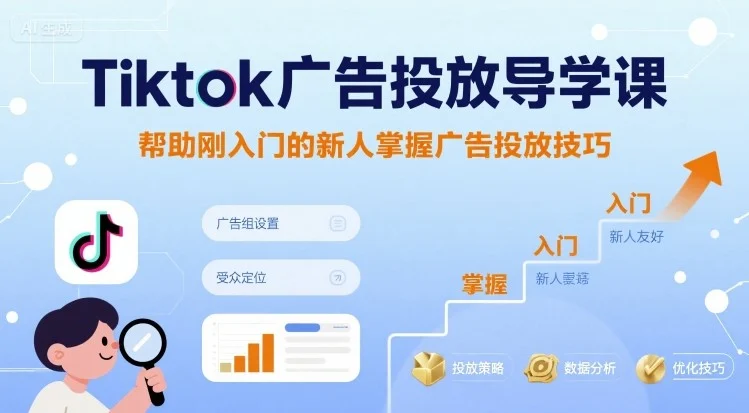 Tiktok广告投放导学课，帮助刚入门的新人掌握广告投放技巧-UMuse轻创网