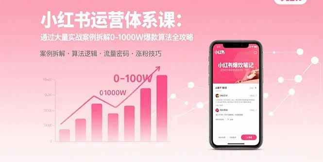 小红书运营体系课：通过大量实战案例拆解0-1000W爆款算法全攻略-UMuse轻创网