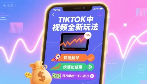 Tiktok中视频全新玩法，快速起号，快速出结果，百万播放一千八百刀-U·Muse