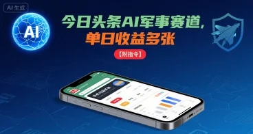 今日头条AI军事赛道，单日收益多张 ，手机可做【附指令】-UMuse轻创网