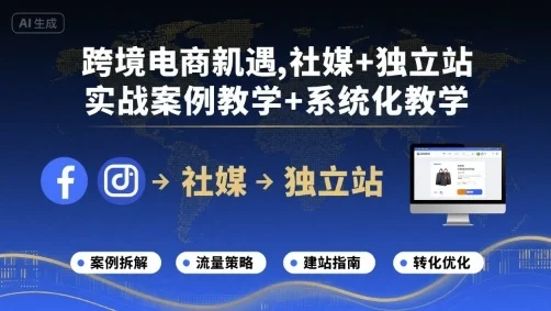 跨境电商新机遇，社媒+独立站，实战案例教学+系统化教学-UMuse轻创网