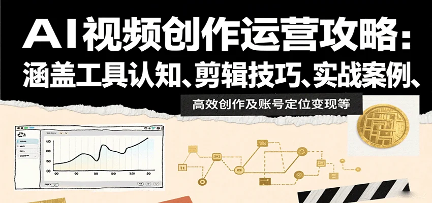 AI视频创作运营攻略：涵盖工具认知、剪辑技巧、实战案例、高效创作及账号定位变现等-UMuse轻创网