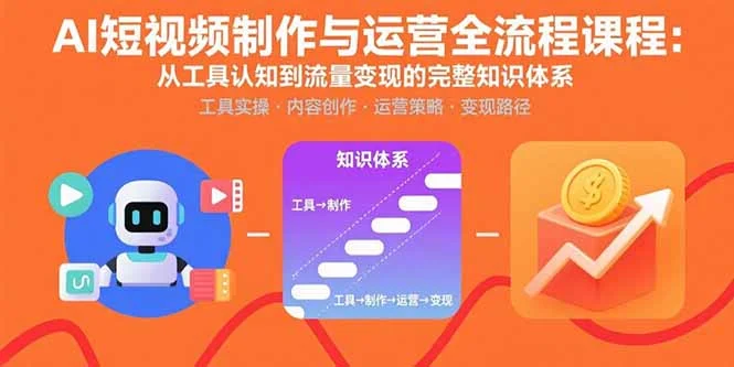 AI短视频制作与运营全流程课程：从工具认知到流量变现的完整知识体系-UMuse轻创网