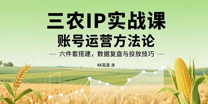 三农IP实战课：账号运营方法论，六件套搭建，数据复盘与投放技巧-UMuse轻创网