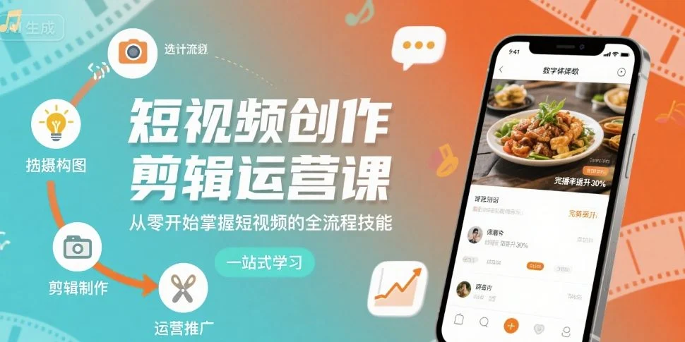 短视频创作剪辑运营课，从零开始掌握短视频的全流程技能-UMuse轻创网