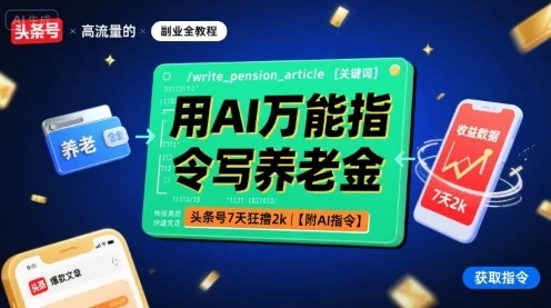 用AI万能指令写养老金，头条号7天狂撸2k【附AI指令】-U·Muse