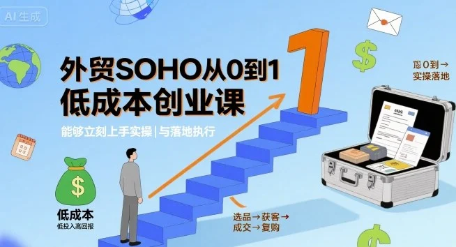 外贸SOHO从0到1低成本创业课，能够立刻上手实操与落地执行-U·Muse