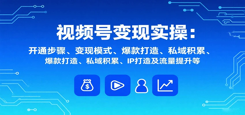 视频号变现实操，含开通步骤、变现模式、爆款打造、私域积累、IP打造及流量提升等-UMuse轻创网