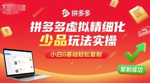 拼多多虚拟精细化少品玩法实操，小白0基础轻松复制-UMuse轻创网