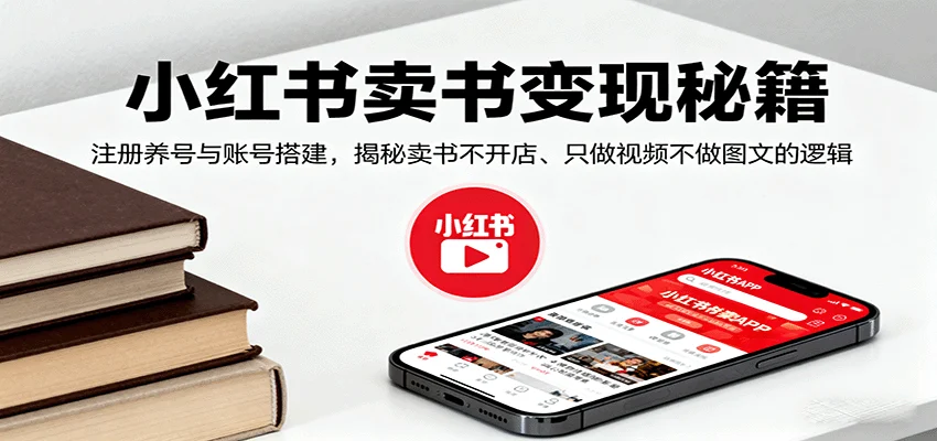 小红书卖书变现秘籍，注册养号与账号搭建，揭秘卖书不开店、只做视频不做图文的逻辑-UMuse轻创网