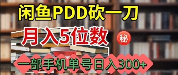 闲鱼PDD砍一刀，一部手机就可以操作，单号日入3张-U·Muse