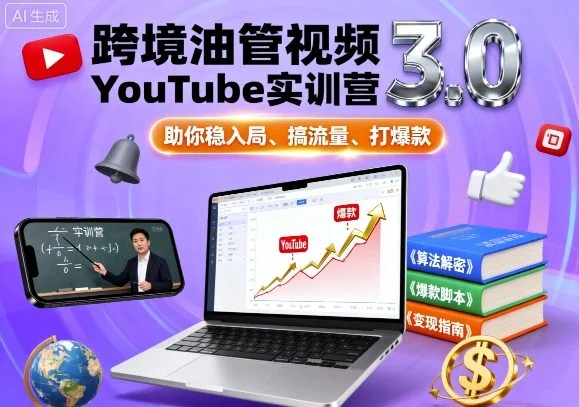 跨境油管视频YouTube实训营3.0，助你稳入局、搞流量、打爆款-U·Muse