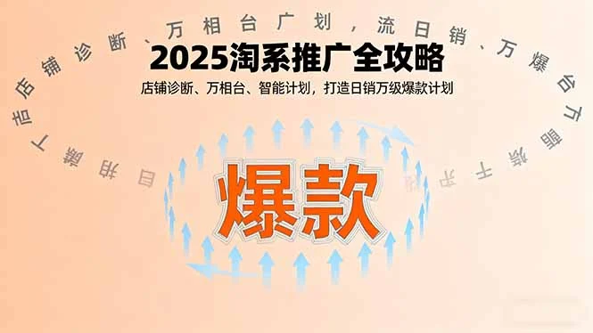 2025淘系推广全攻略，店铺诊断、万相台、智能计划，打造日销万级爆款计划-U·Muse