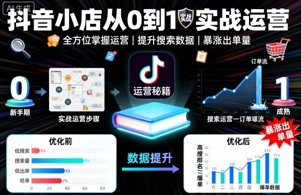 抖音小店从0到1实战运营，帮你全方位掌握小店运营，提升搜索数据与出单量-U·Muse