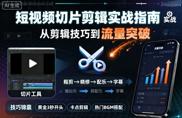 短视频切片剪辑实战指南，从剪辑技巧到流量突破-U·Muse