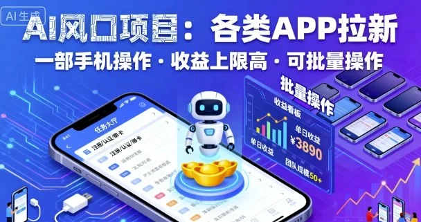 AI风口项目，各类APP拉新，一部手机就可以操作，收益上限高，可批量操作-U·Muse