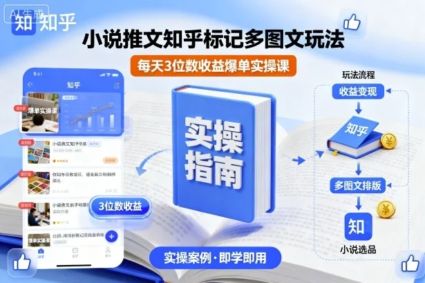 小说推文知乎标记多图文玩法，每天3位数收益爆单实操课-U·Muse