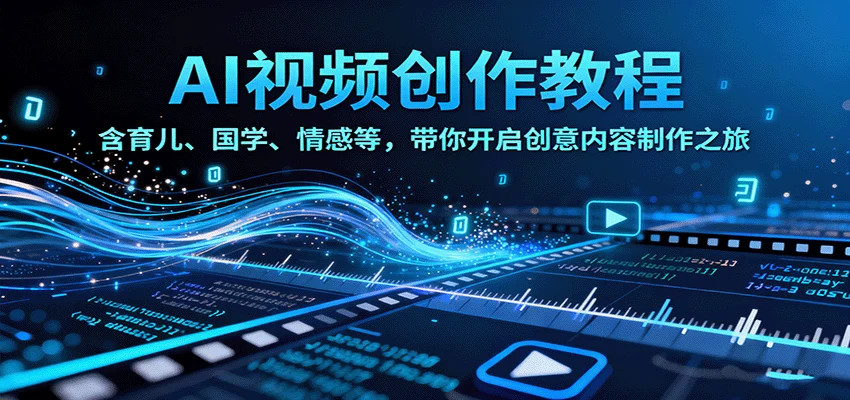 AI视频创富课，含育儿、国学、情感等，带你开启创意内容制作之旅-U·Muse
