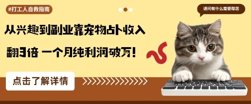 从兴趣到副业靠宠物占卜收入翻3倍一个月纯利润破W-UMuse轻创网