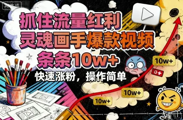 抓住流量红利,灵魂画手爆款视频,条条10w+,快速涨粉,操作简单-UMuse轻创网